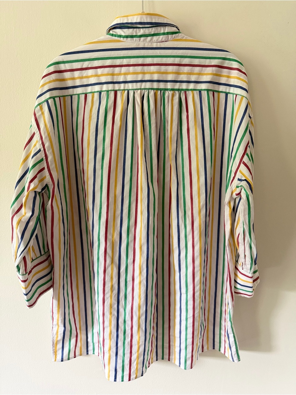 Pomander Place Tuckernuck Adair Rainbow Stripe Boyfriend Button-Up Shirt Medium - Picture 3 of 4